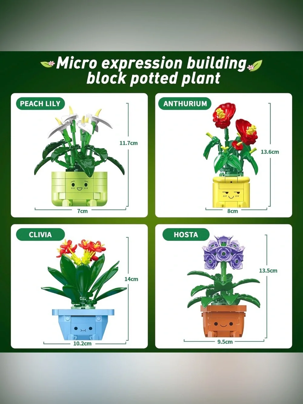 Flower Building Kit for Adults, 614 Pcs Happy Plants Flowers Set